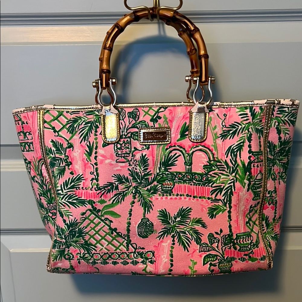 Lilly Pulitzer Pink and Green Tote Bag